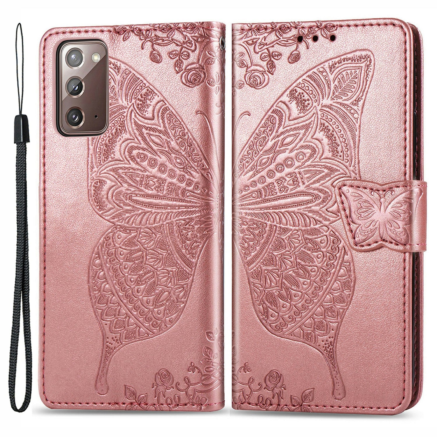 For Samsung Galaxy Note20 Note20 5G PU Leather Wallet Case Imprinted Butterfly Pattern Shockproof Phone Stand Cover with Strap For Samsung Galaxy Note20 Note20 5G PU Leather Wallet Case Imprinted Butterfly Pattern Shockproof Phone Stand Cover with Strap